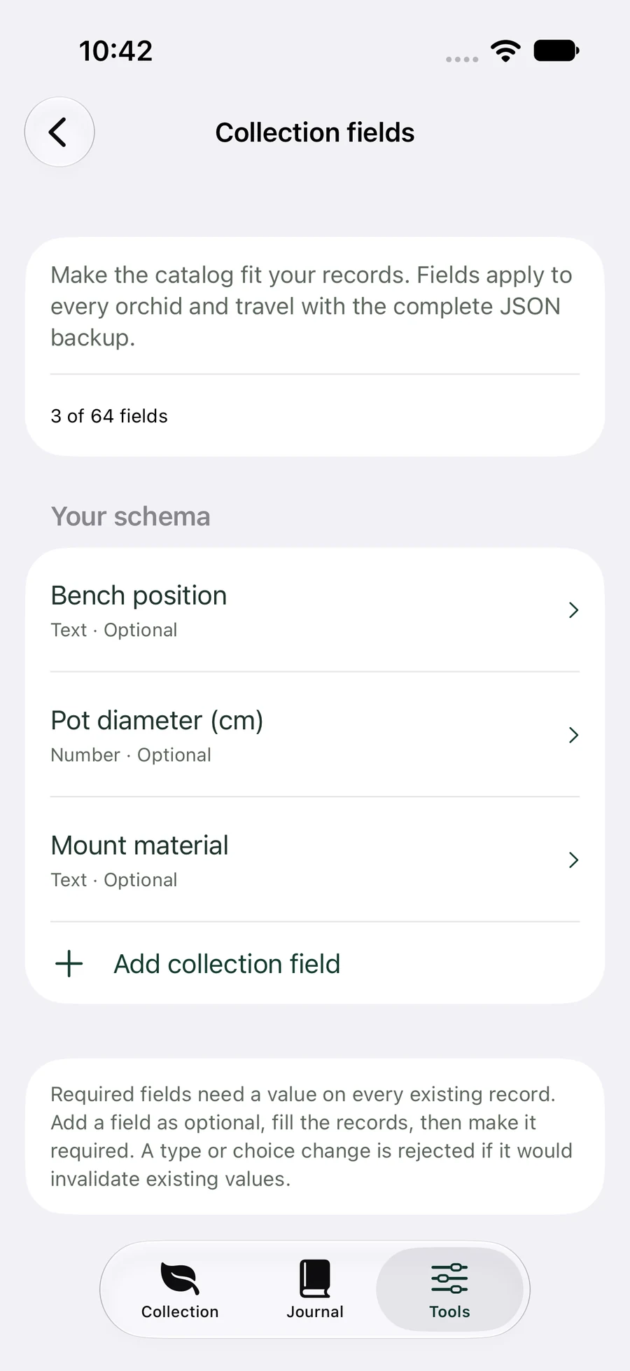 The actual custom field editor in OrchidFields.